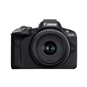 Canon EOS R50 schwarz + RF-S 18-45mm/4,5-6,3 IS STM Set mit Canon LP-E17 Akku + 32GB Speicherkarte