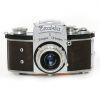 Exakta II Gehäuse Sn.663231 2. Version mit Zeiss Jena T 50mm/3,5 chrom Sn 3680239 serviciert, Tasche