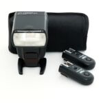 Yongnuo Speedlite YN560II Blitzgerät mit Mittenkontakt, Tasche, Set mit RF-603N Blitz- und Funkauslöser, für Nikon
