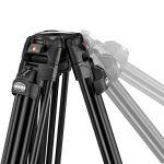 Manfrotto 608 Videokopf Nitrotech mit 645 Stativ Fast Twin Alu