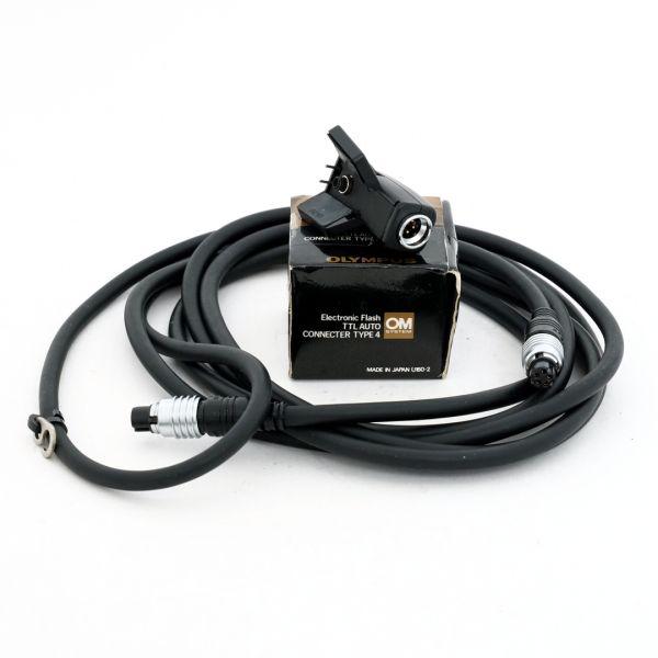 Olympus OM TTL Blitzkabel Set mit TTL Auto Connenctor Typ 4, OVP, inkl. 20% MwSt.