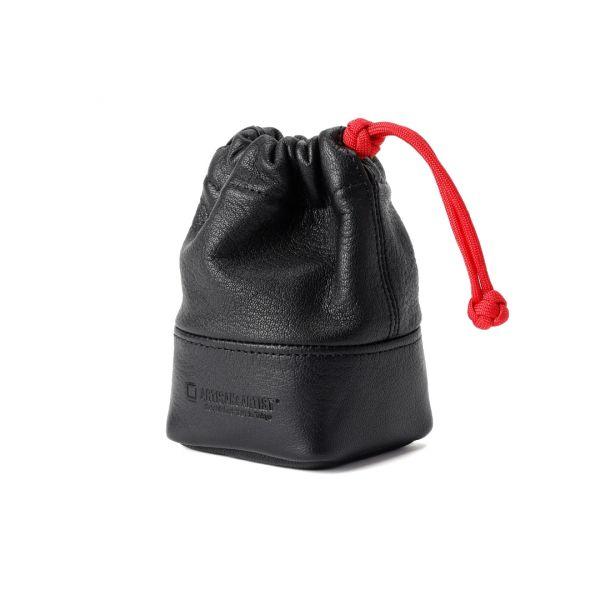 Artisan & Artist Objektiv-Tasche aus Echtleder, Größe S, Schwarz, ACAM-LPL120 BLK