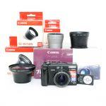 Canon Powershot G5, Digitalkamera, mit Canon LA-DC58B Vorsatzlinsenadapter, Canon WC-DC58N Weitwinkelvorsatz, Canon TC-DC58N Televorsatz, OVP