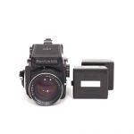Mamiya 645 1000s Gehäuse +  Mamiya Sekor C 80mm/1,9, Prismensucher, Griff, Sonnenblende, 2x Filmeinsatz