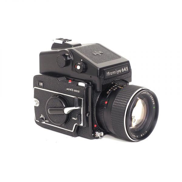Mamiya 645 1000s Gehäuse +  Mamiya Sekor C 80mm/1,9, Prismensucher, Griff, Sonnenblende, 2x Filmeinsatz – Bild 2