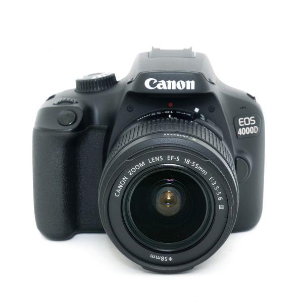 Canon EOS 4000D Gehäuse (27235 Auslösungen), mit Canon EF-S 18-55mm/3,5-5,6 III