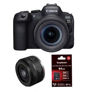 Canon EOS R6 II + RF 24-105mm/4-7,1 IS STM + RF 50mm/1,8 STM + Voigtländer UHS-II SD 64GB V90