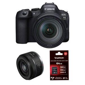Canon EOS R6 II + RF 24-105mm/4 L IS USM + RF 50mm/1,8 STM + Voigtländer UHS-II SD 64GB V90