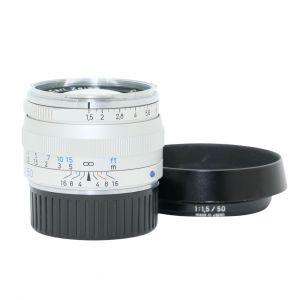 Zeiss Sonar 50mm/1,5 ZM, T*, silber, Sonnenblende, für Leica M