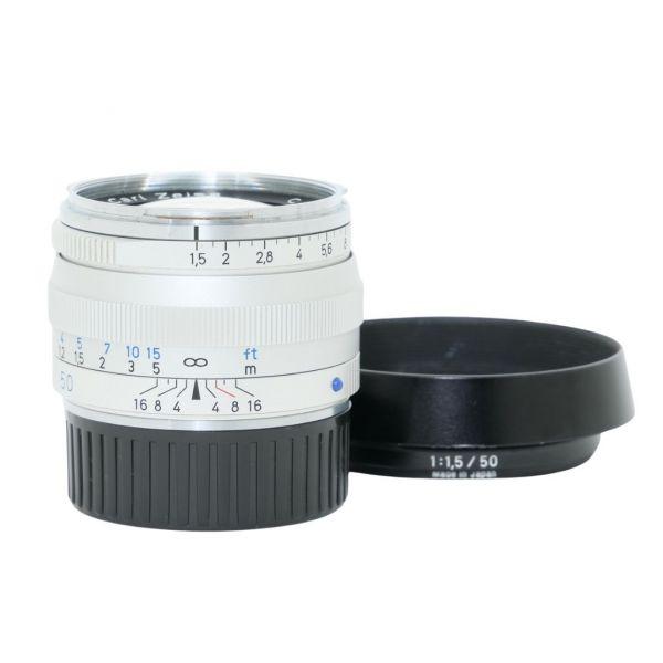 Zeiss Sonar 50mm/1,5 ZM, T*, silber, Sonnenblende, für Leica M