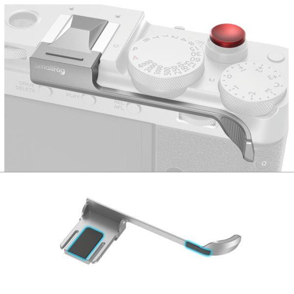 SmallRig Daumenstütze (5451), silber, inkl. Softauslöser rot, für Fujifilm X-E5 – Bild 3