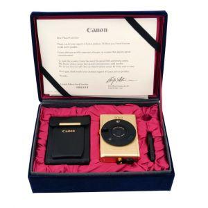 Canon IXUS Kompaktkamera, 60th Anniversary Gold Edition, Box, Tasche, Fernauslöser