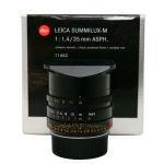 Leica M Summilux 35mm/1,4 Asph, Sn.4099318, ArtNr.11663, 6-Bit codiert, Gravourfarbe Gelb, OVP