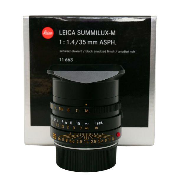 Leica M Summilux 35mm/1,4 Asph, Sn.4099318, ArtNr.11663, 6-Bit codiert, Gravourfarbe Gelb, OVP