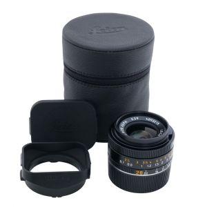 Leica M Elmarit 28mm/2,8 Asph, schwarz, Sn.4093215, ArtNr.11606, 6-Bit codiert, Sonnenblende, Köcher