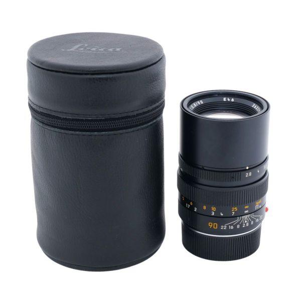 Leica M Elmarit 90mm/2,8 schwarz, Sn.3622976, ArtNr.11807, Köcher