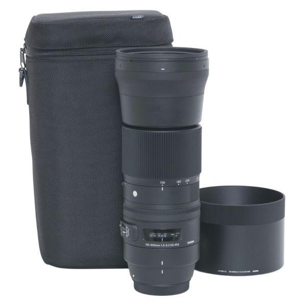Sigma AF 150-600mm/5-6,3 DG, OS, Contemporary, Sonnenblende, Köcher, für Canon EF
