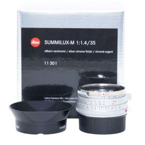 Leica M Summilux 35mm/1,4 silber verchromt, “Steel Rim”, Sn. 4917014, ArtNr. 11301, 6-Bit codiert, OVP (Sonnenblende ArtNr. 12486 fehlt)