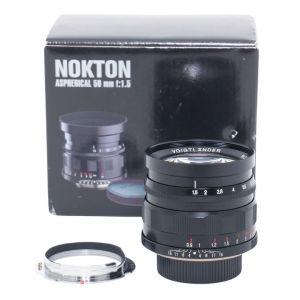 Voigtländer Nokton 50mm/1,5 ASPH, für M39 inkl. Voigtländer Adapter M/M39, OVP, (leichter Staub im Linsensystem, kein Einfluss auf Bildqualität)