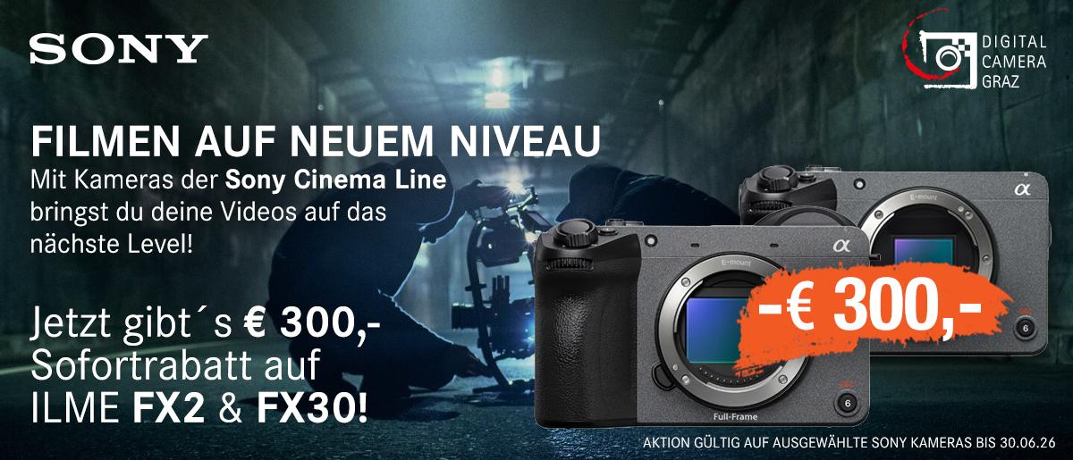 Sony FX2 + FX30 Sofort Slider Sony ILME FX2 Sofortrabatt Cinema Line Aktion Graz
