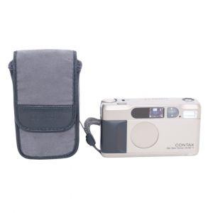 Contax T2 Kompaktkamera mit Carl Zeiss Sonnar 38mm/2,8 T*, Datenrückwand, Tasche