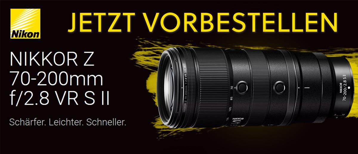 Nikon Z 70-200mm ii Slider vorbestellen Neuheit Nikon Z 70-200mm/2,8 VR II vorbestellen