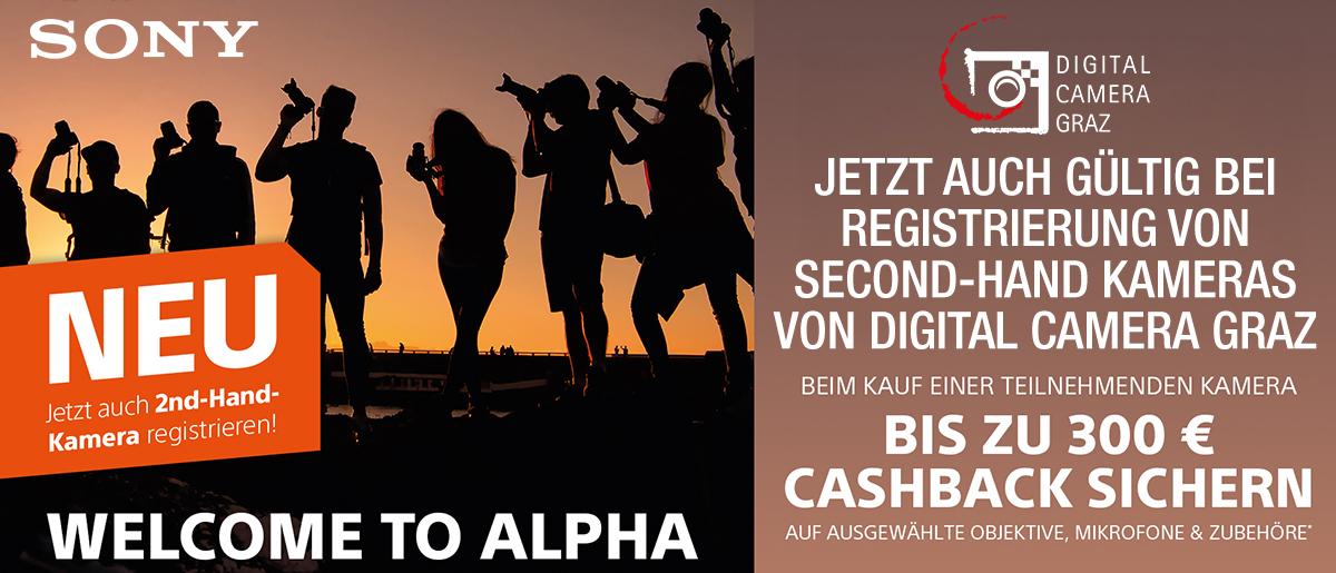 Sony Welcome to Alpha inkl Secondhand Slider Sony Cashback Secondhand Digital Camera Graz