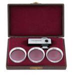 Zeiss Ikon Contameter Naheinstellgerät mit Zeiss Opton Nahlinsen 20, 30, 50, Etui, inkl. 20% MwSt.