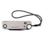 Contax T2, Kompaktkamera mit Carl Zeiss Sonnar 38mm/2,8 T* (ohne Blitzzuschaltung volle Funktion, mit Blitz nach mehreren Aufnahmen hintereinander Systemfehler), Datenrückwand, Tasche