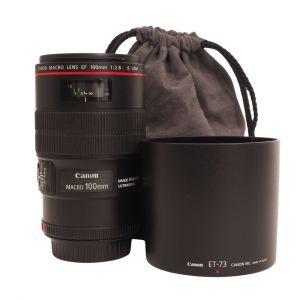 Canon EF 100mm / 2.8 L IS Macro, Sonnenblende, Beutel